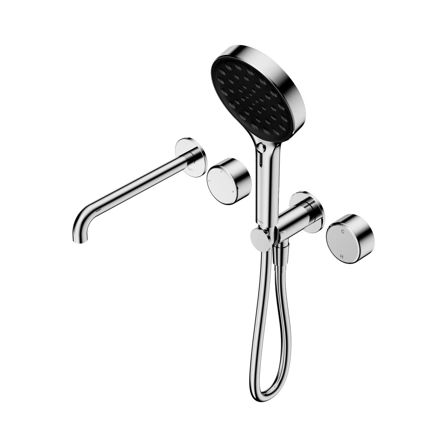 Serenity Progressive Shower System With Spout With Metal Handle And Serenity Hand Shower Chrome