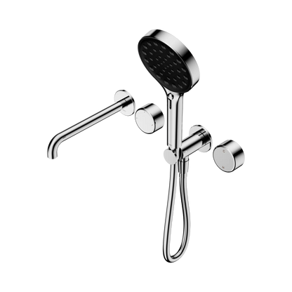 Serenity Progressive Shower System With Spout With Metal Handle And Serenity Hand Shower Chrome