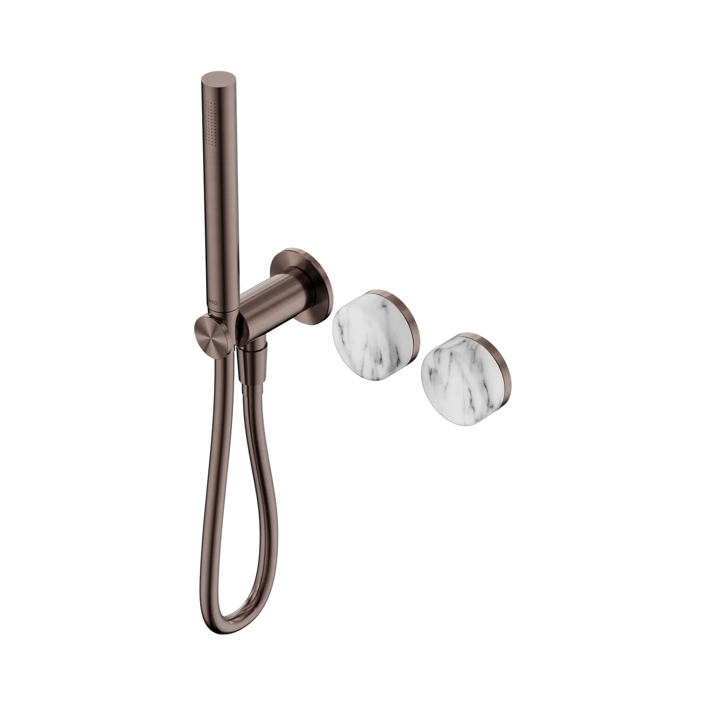 Serenity Progressive Shower System With Arabescato Corchia Handle And Slim Shower Brushed Bronze