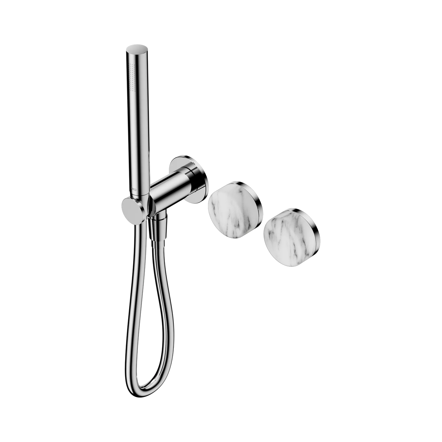 Serenity Progressive Shower System With Arabescato Corchia Handle And Slim Shower Chrome
