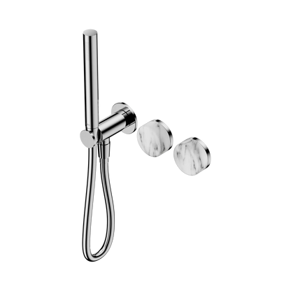 Serenity Progressive Shower System With Arabescato Corchia Handle And Slim Shower Chrome
