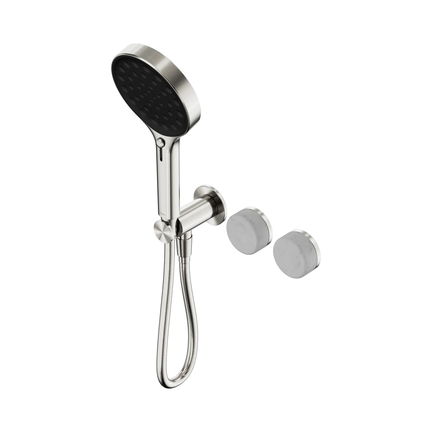 Serenity Progressive Shower System With Carrara Handle And Serenity Hand Shower Brushed Nickel