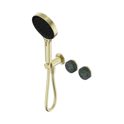 Serenity Progressive Shower System With Verde Alpi Handle And Serenity Hand Shower Brushed Gold