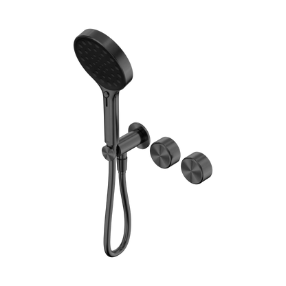 Serenity Progressive Shower System With Metal Handle And Serenity Hand Shower Gun Metal