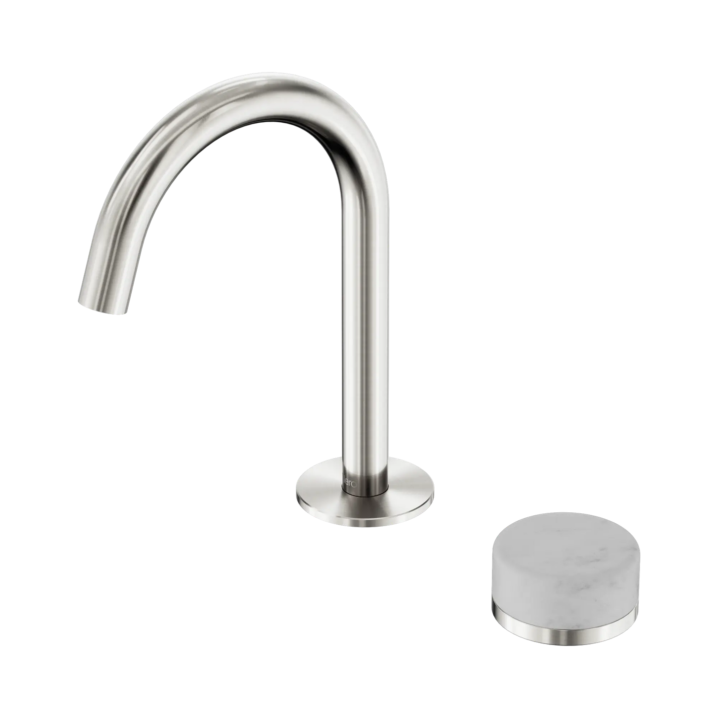 Serenity Progressive Basin Mixer Arc Spout With Carrara Handle Brushed Nickel