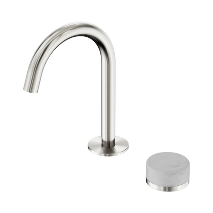 Serenity Progressive Basin Mixer Arc Spout With Carrara Handle Brushed Nickel