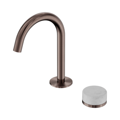 Serenity Progressive Basin Mixer Arc Spout With Carrara Handle Brushed Bronze