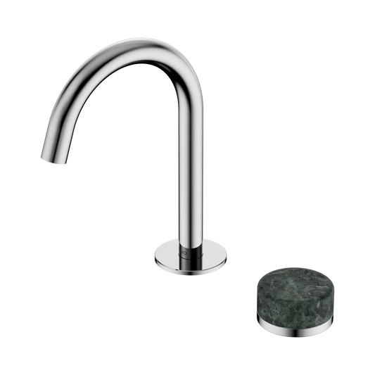 Serenity Progressive Basin Mixer Arc Spout With Verde Alpi Handle Chrome