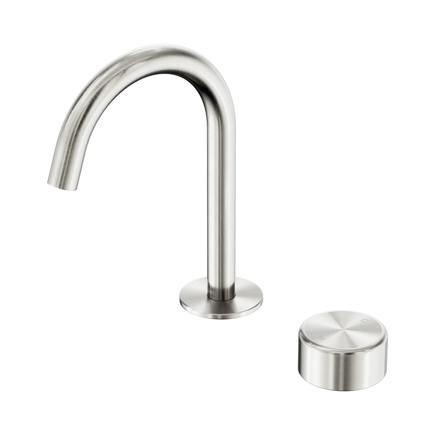 Serenity Progressive Basin Mixer Arc Spout With Metal Handle Brushed Nickel