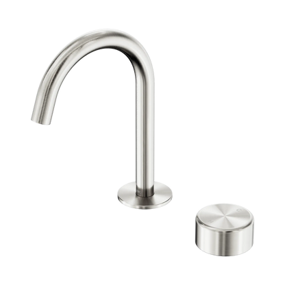 Serenity Progressive Basin Mixer Arc Spout With Metal Handle Brushed Nickel