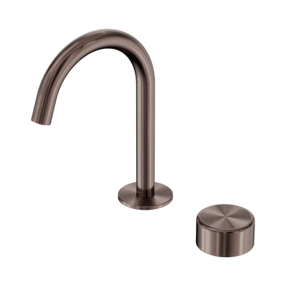 Serenity Progressive Basin Mixer Arc Spout With Metal Handle Brushed Bronze