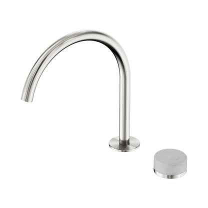 Serenity Progressive Bath/Kitchen Mixer Arc Spout With Carrara Handle Brushed Nickel