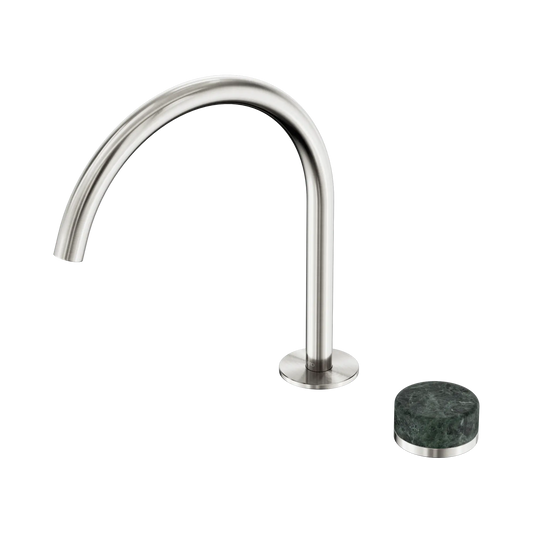 Serenity Progressive Bath/Kitchen Mixer Arc Spout With Verde Alpi Handle Brushed Nickel