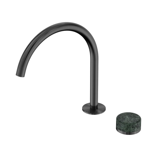 Serenity Progressive Bath/Kitchen Mixer Arc Spout With Verde Alpi Handle Gun Metal