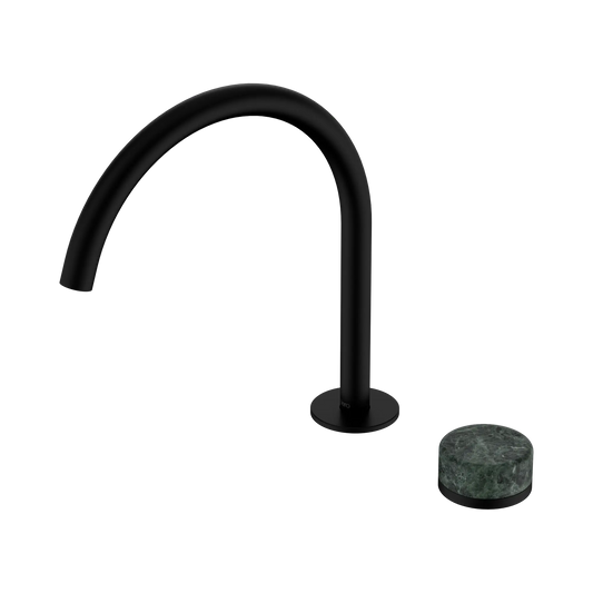 Serenity Progressive Bath/Kitchen Mixer Arc Spout With Verde Alpi Handle Matte Black