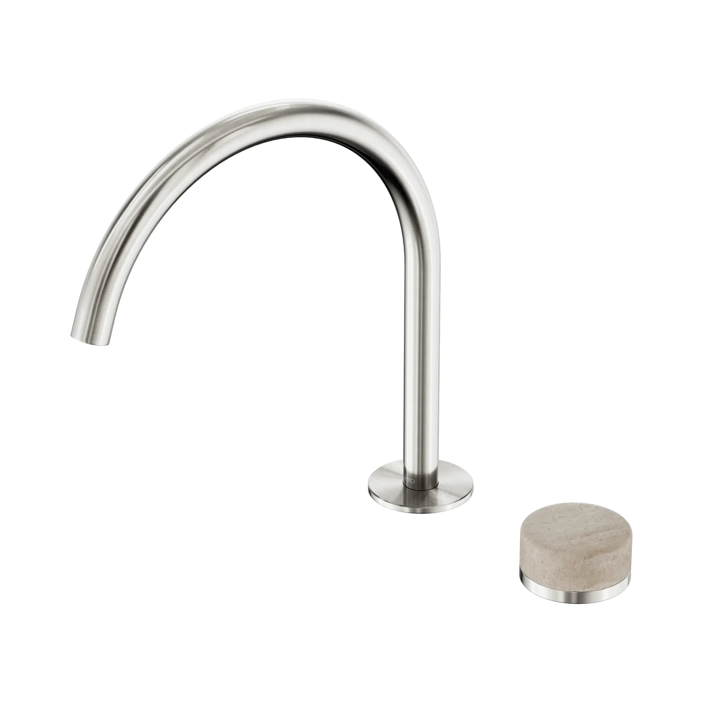 Serenity Progressive Bath/Kitchen Mixer Arc Spout With Rome Travertine Handle Brushed Nickel