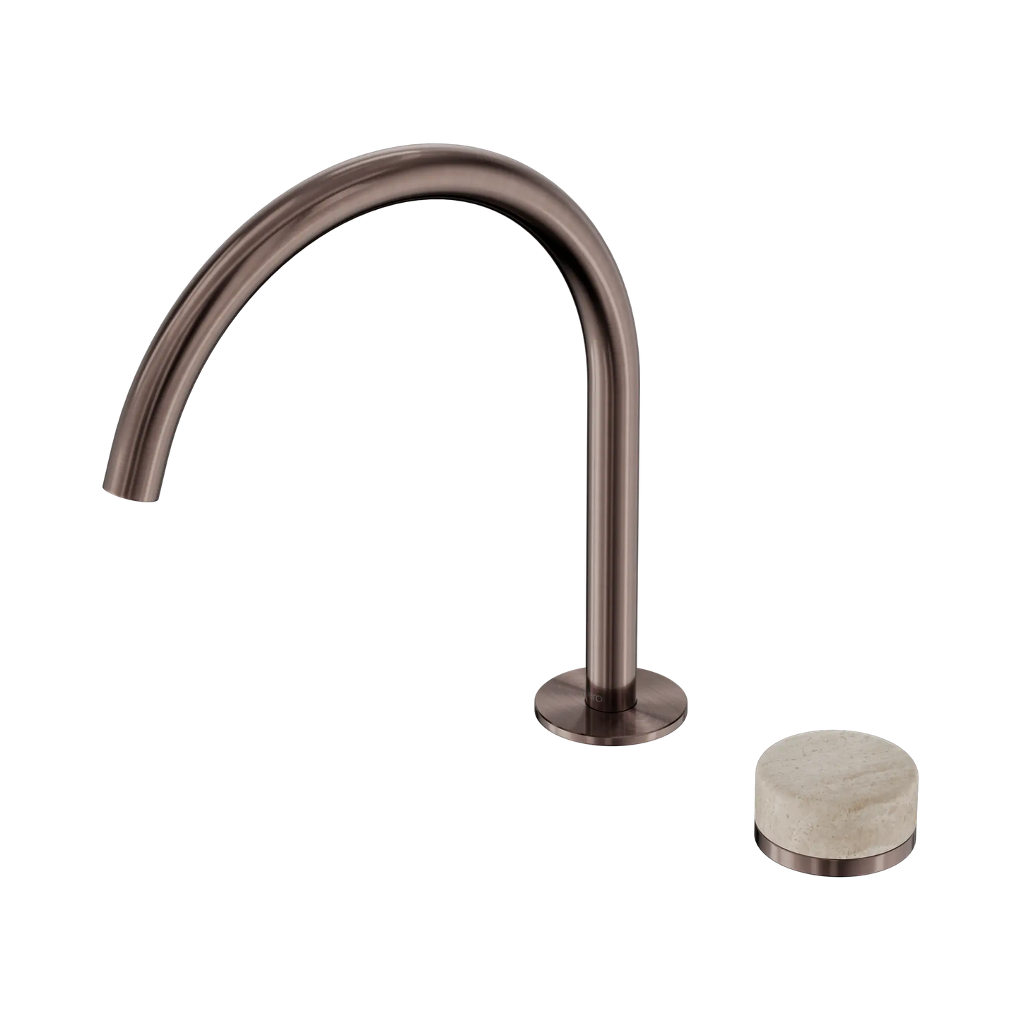 Serenity Progressive Bath/Kitchen Mixer Arc Spout With Rome Travertine Handle Brushed Bronze
