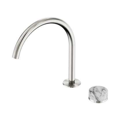 Serenity Progressive Bath/Kitchen Mixer Arc Spout With Arabescato Corchia Handle Brushed Nickel