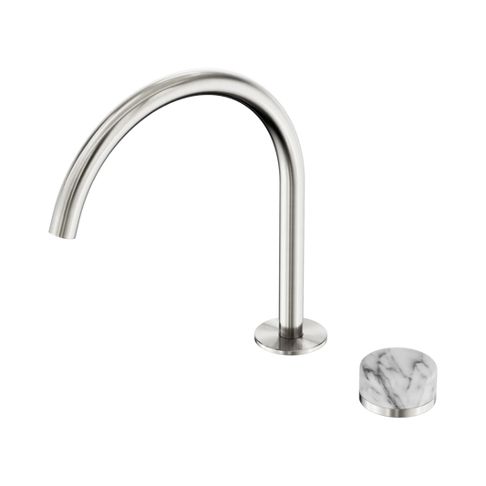 Serenity Progressive Bath/Kitchen Mixer Arc Spout With Arabescato Corchia Handle Brushed Nickel