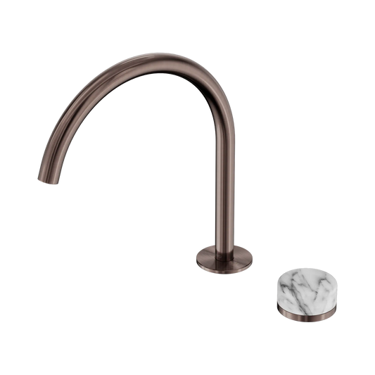 Serenity Progressive Bath/Kitchen Mixer Arc Spout With Arabescato Corchia Handle Brushed Bronze