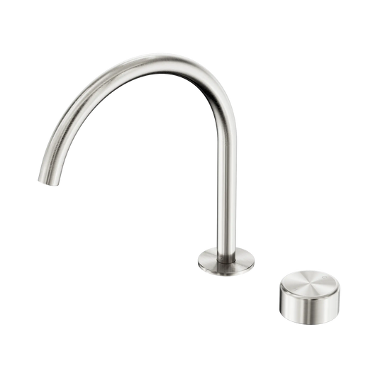 Serenity Progressive Bath/Kitchen Mixer Arc Spout With Metal Handle Brushed Nickel