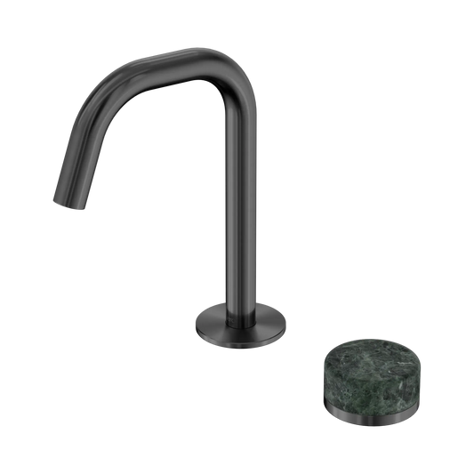 Serenity Progressive Basin Mixer Edge Spout With Verde Alpi Handle Gun Metal