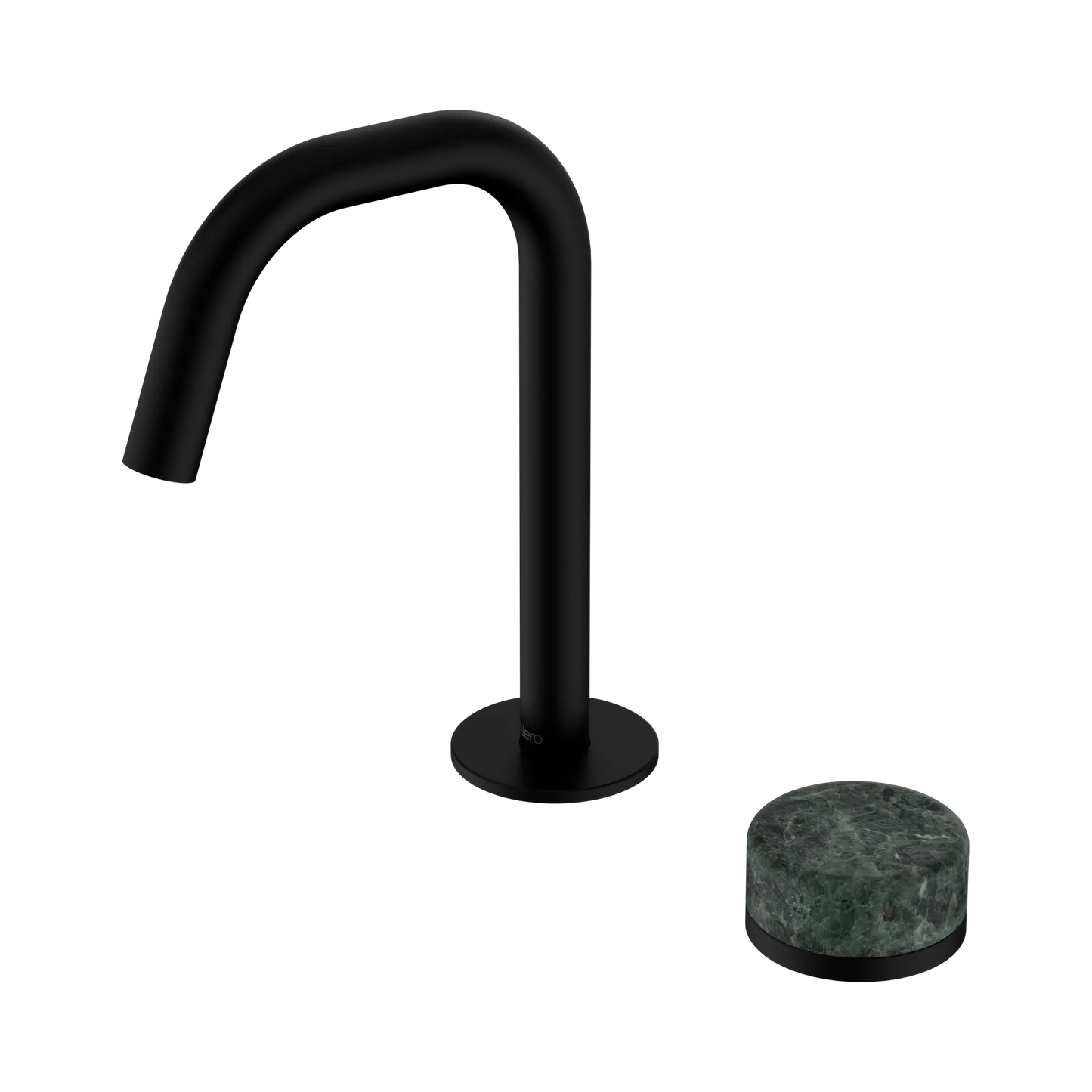 Serenity Progressive Basin Mixer Edge Spout With Verde Alpi Handle Matte Black