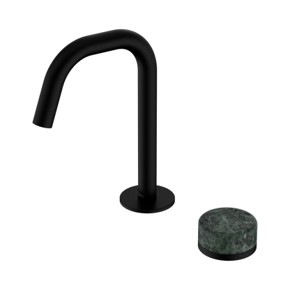 Serenity Progressive Basin Mixer Edge Spout With Verde Alpi Handle Matte Black
