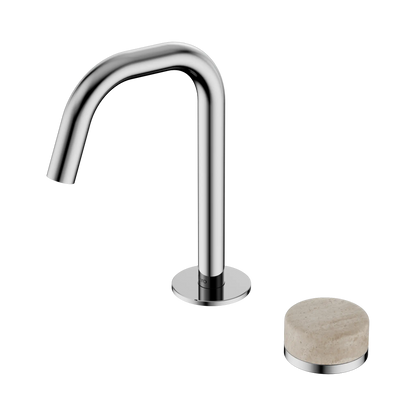 Serenity Progressive Basin Mixer Edge Spout With Rome Travertine Handle Chrome