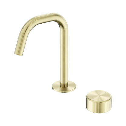 Serenity Progressive Basin Mixer Edge Spout With Metal Handle Brushed Gold