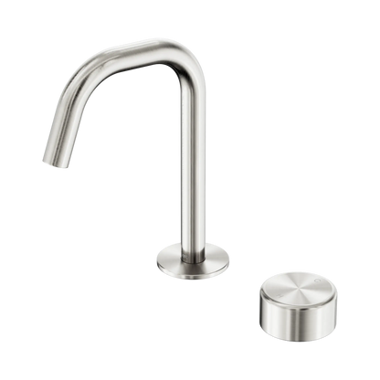 Serenity Progressive Basin Mixer Edge Spout With Metal Handle Brushed Nickel