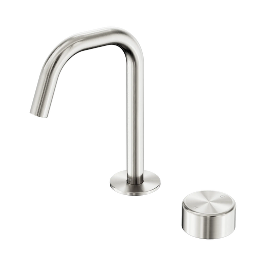 Serenity Progressive Basin Mixer Edge Spout With Metal Handle Brushed Nickel