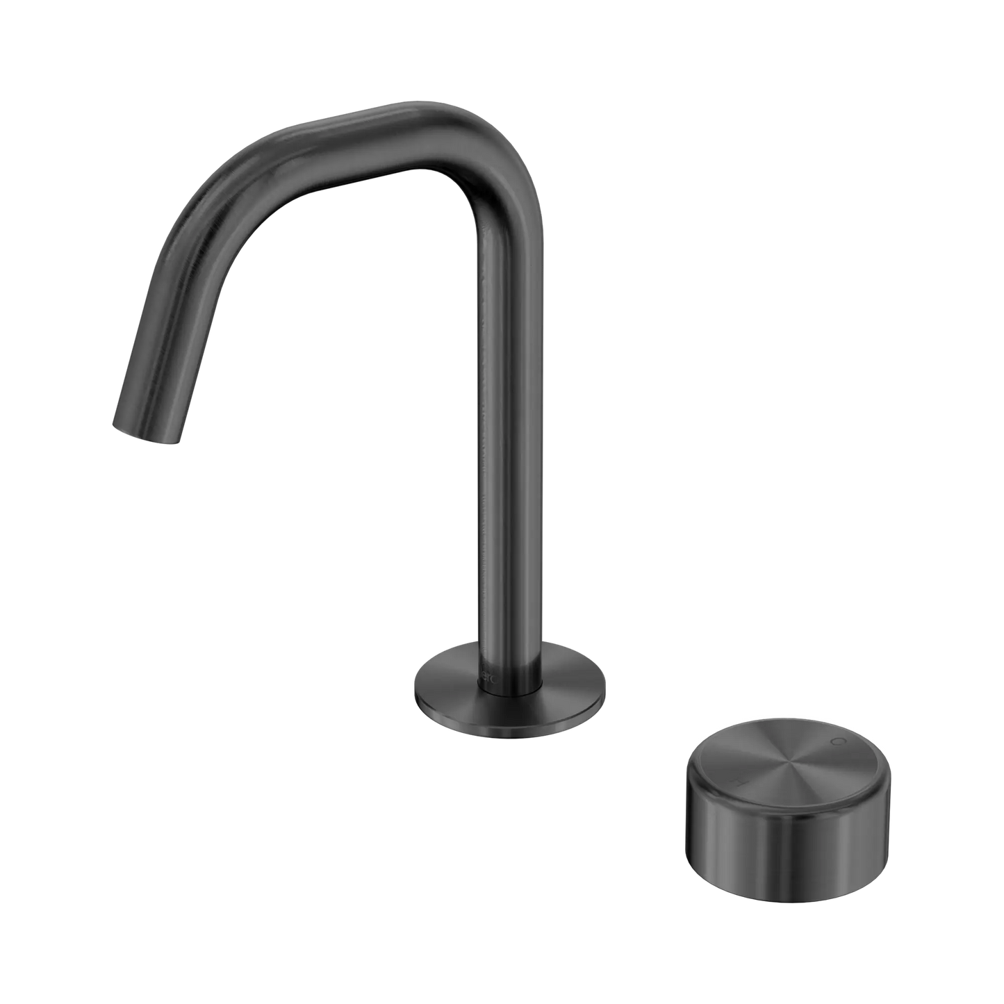Serenity Progressive Basin Mixer Edge Spout With Metal Handle Gun Metal