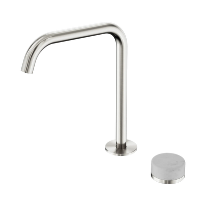Serenity Progressive Bath/Kitchen Mixer Edge Spout With Carrara Handle Brushed Nickel