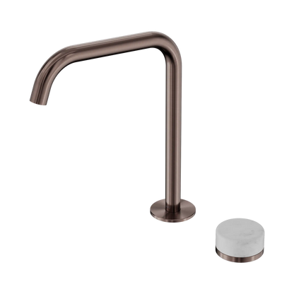 Serenity Progressive Bath/Kitchen Mixer Edge Spout With Carrara Handle Brushed Bronze