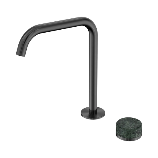 Serenity Progressive Bath/Kitchen Mixer Edge Spout With Verde Alpi Handle Gun Metal
