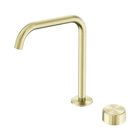Serenity Progressive Bath/Kitchen Mixer Edge Spout With Metal Handle Brushed Gold