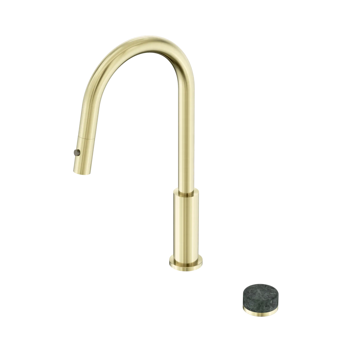 Nero Serenity Progressive Pull Out kitchen Mixer Set With Verde Alpi Handle Brushed Gold