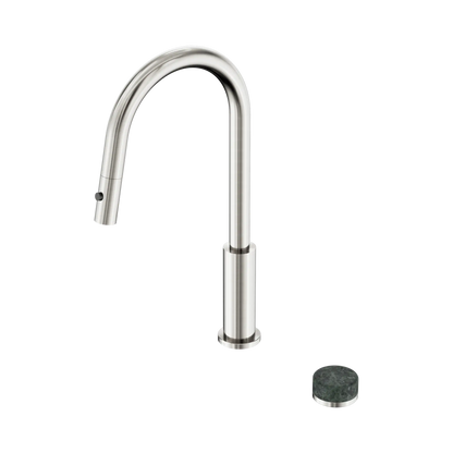 Nero Serenity Progressive Pull Out kitchen Mixer Set With Verde Alpi Handle Brushed Nickel