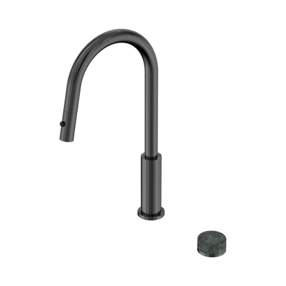 Nero Serenity Progressive Pull Out kitchen Mixer Set With Verde Alpi Handle Gun Metal