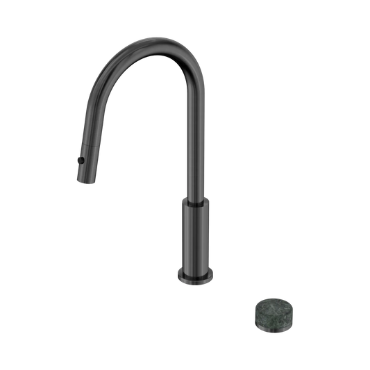 Nero Serenity Progressive Pull Out kitchen Mixer Set With Verde Alpi Handle Gun Metal