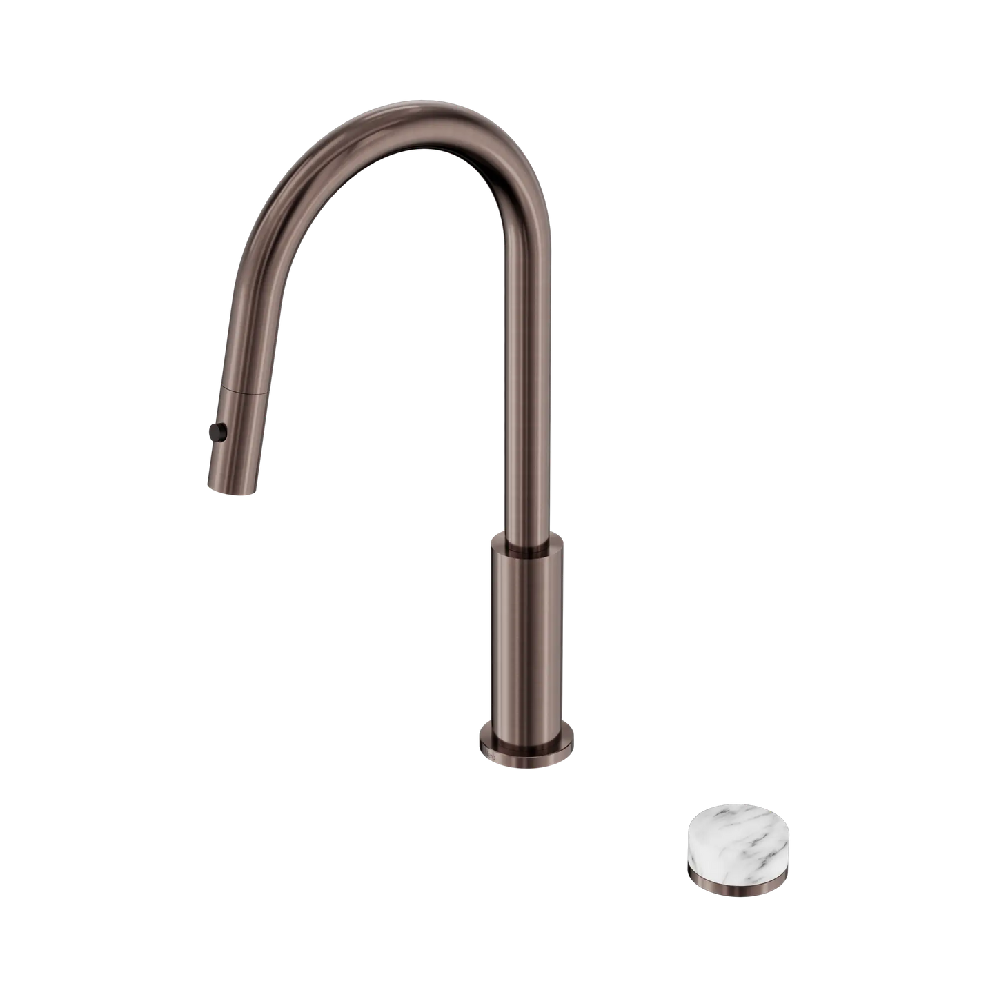 Nero Serenity Progressive Pull Out kitchen Mixer Set With Arabescato Corchia Handle Brushed Bronze