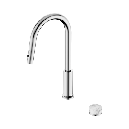 Serenity Progressive Pull Out kitchen Set With Arabescato Corchia Handle Chrome