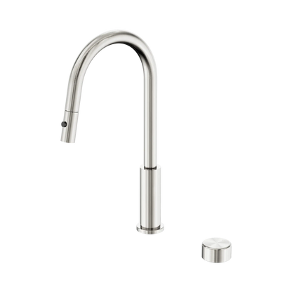 Nero Serenity Progressive Pull Out kitchen Mixer Set With Metal Handle Brushed Nickel