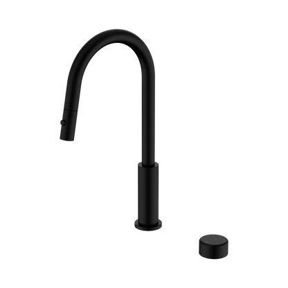 Nero Serenity Progressive Pull Out kitchen Mixer Set With Metal Handle Matte Black