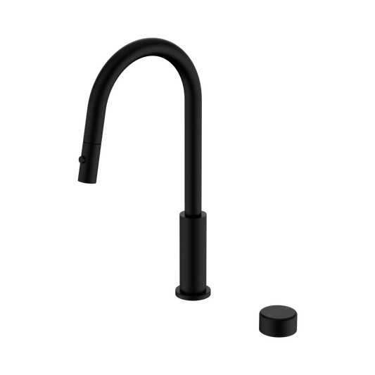 Nero Serenity Progressive Pull Out kitchen Mixer Set With Metal Handle Matte Black