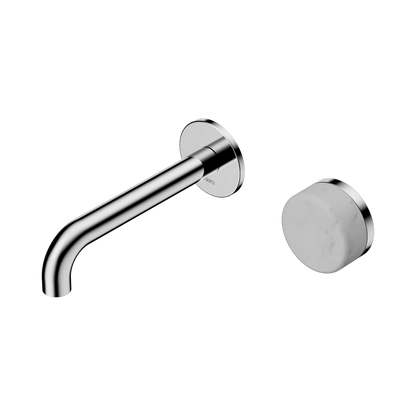 Serenity Progressive Wall Basin Mixer 160mm Spout With Carrara Handle Chrome
