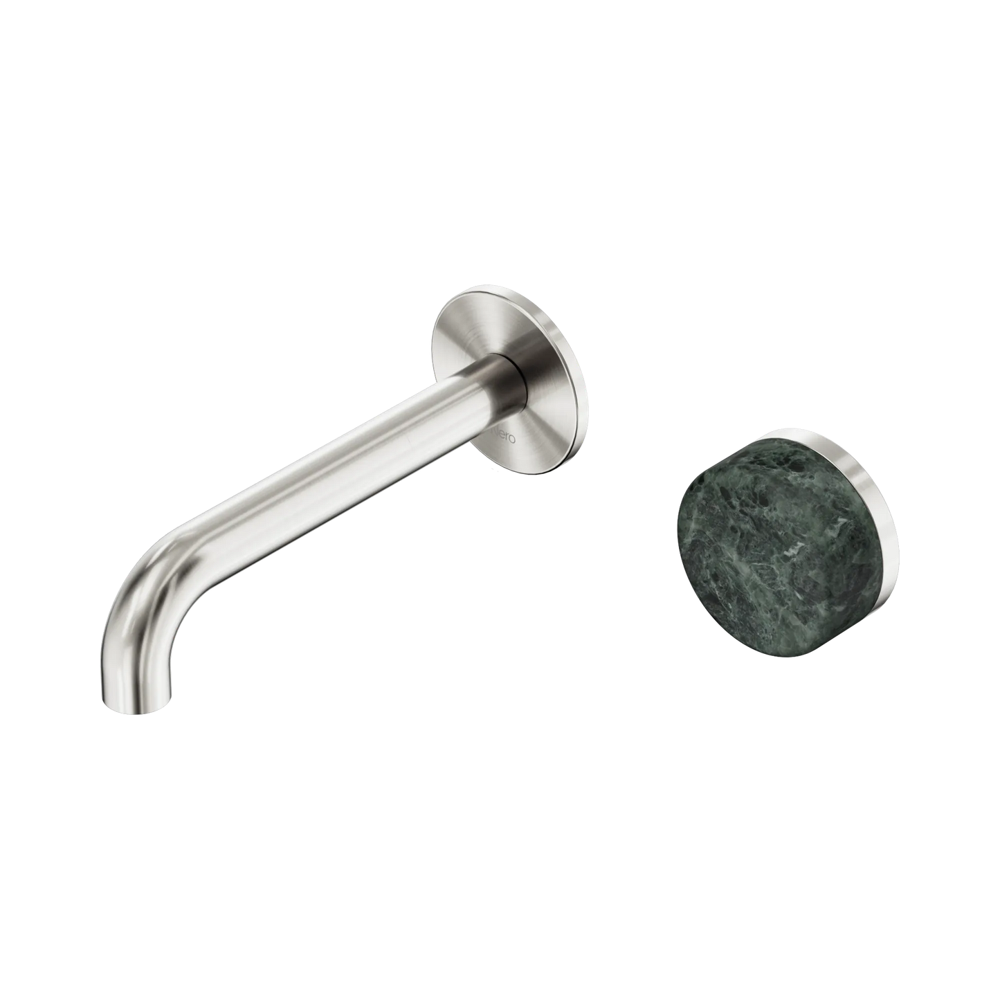 Serenity Progressive Wall Basin Mixer 160mm Spout With Verde Alpi Handle Brushed Nickel