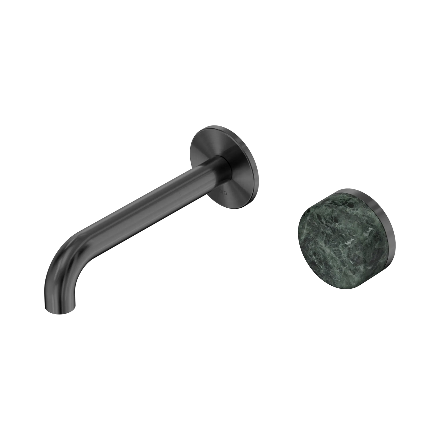 Serenity Progressive Wall Basin Mixer 160mm Spout With Verde Alpi Handle Gun Metal