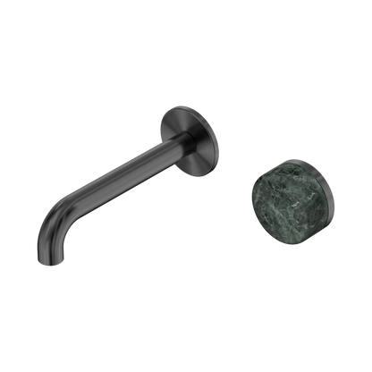 Serenity Progressive Wall Basin Mixer 160mm Spout With Verde Alpi Handle Gun Metal